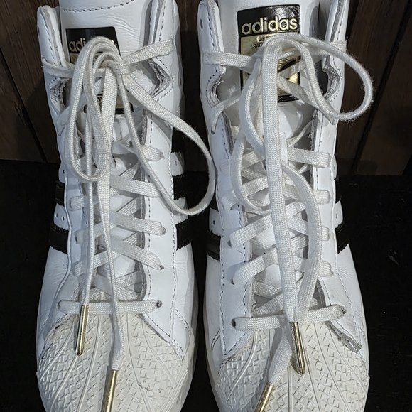 Adidas Women's White and Black High-Top Sneakers - Picture 3 of 7